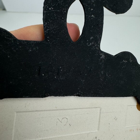 Vtg Florida Oranges White Ceramic Tile Cast Iron Trivet Tabletop Hanging Handle - Picture 12 of 12